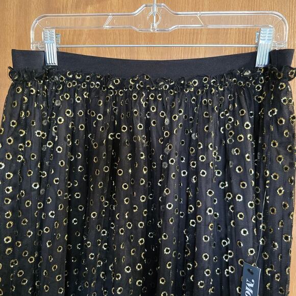 Modcloth Speckled In Gold Tulle Midi Skirt - Picture 4 of 11